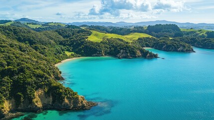 Breathtaking Aerial View of New Zealand's Coastal Paradise