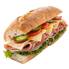Sandwich on transparent background.