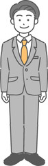 若いビジネスマン／先生の全身イラスト
