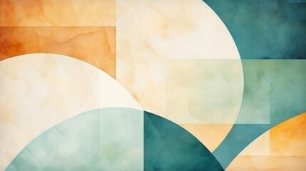 Abstract Watercolor background, Minimalist Boho style, shades of teal and orange, linen texture,wallpaper,copy space
