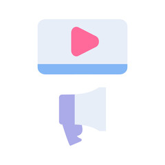 Marketing Media Play flat Style