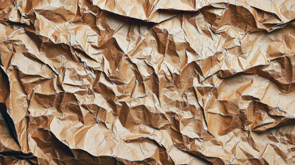 Crumpled Brown Paper Texture: Vintage Kraft Background for Design