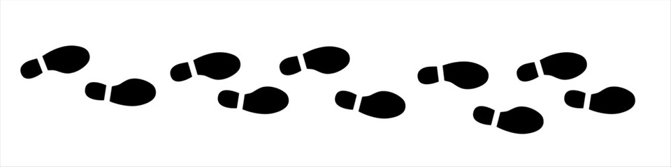 Footprint, set of footprint icon, Silhouette of footprints. Vector illustration.