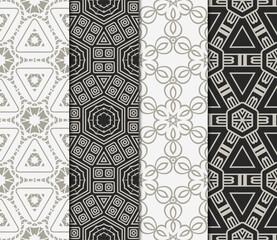 set of decorative floral seamless pattern. vector illustration. for invitation, greeting card, wallpaper, interior design