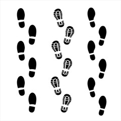 Footprint set of footprint icon, Silhouette of footprints. Vector illustration.