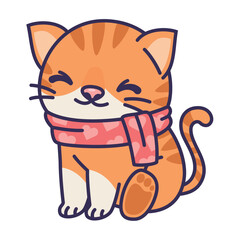 Striped cat sitting