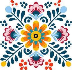 mexican embroidery floral pattern ornament