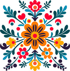 mexican embroidery floral pattern ornament
