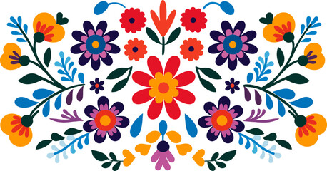 mexican embroidery floral pattern ornament