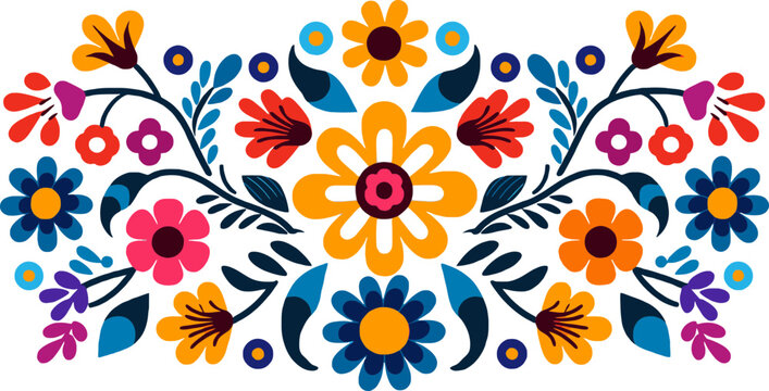 mexican embroidery floral pattern ornament