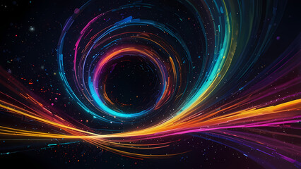 Obraz premium Neon Light Swirl: Abstract Vortex Illustration