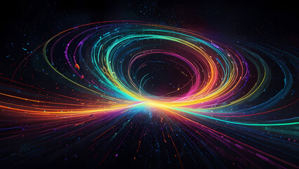 Neon Light Swirl: Abstract Vortex Illustration