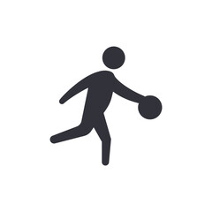 Bowling player solid icons, minimalist vector illustration ,simple transparent graphic element .Isolated on white background