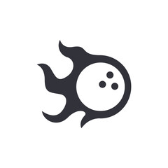 Bowling ball solid icons, minimalist vector illustration ,simple transparent graphic element .Isolated on white background