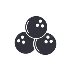Bowling ball solid icons, minimalist vector illustration ,simple transparent graphic element .Isolated on white background