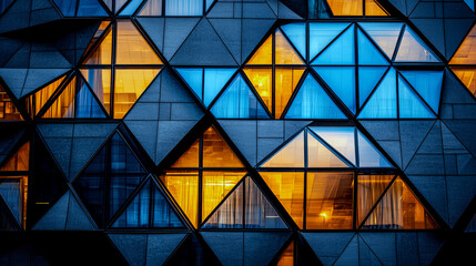 Fototapeta premium Geometric Facade: A Modern Architectural Masterpiece