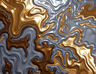 Abstract blend of golden and silver lines.