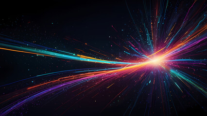 Naklejka premium Neon Light Swirl: Abstract Vortex Illustration