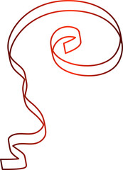 Red ribbon line. Decoration for party, holiday