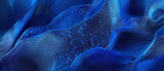 Obraz premium Abstract Blue Textile Waves: A Digital Art Piece