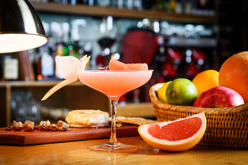 Grapefruit Martini in a round, tall glass
