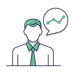 Business Insights Icon Representing Data Analysis, Strategic Thinking, and Market Trends