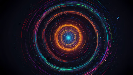 Neon Light Swirl: Abstract Vortex Illustration