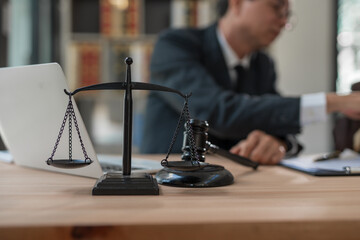 Lawyer or judge consult having team meeting with client, Law and Legal services concept