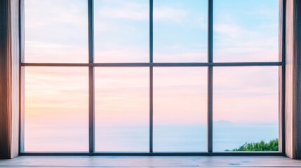 Serene Sunrise View Through Paned Window