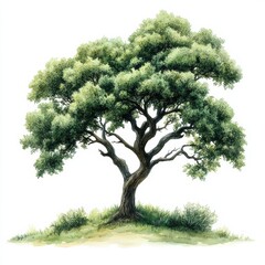 Fototapeta premium Lush Green Tree with Vibrant Foliage and Graceful Canopy