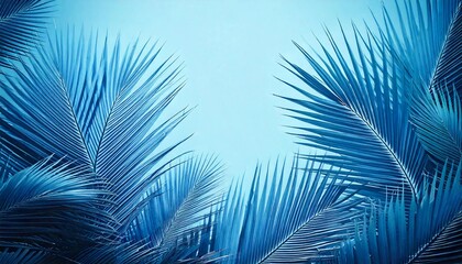 Palm Leaves in Baby Blue Serenity