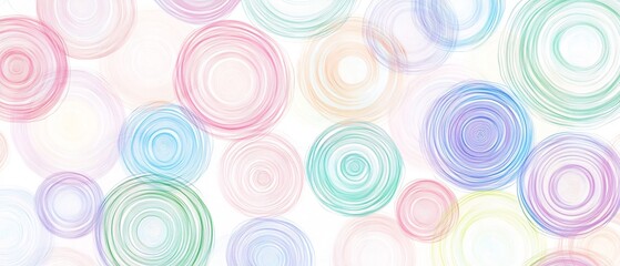 Fototapeta premium Pastel Swirls Softly Overlapping Circles Abstract Background. AI Generated