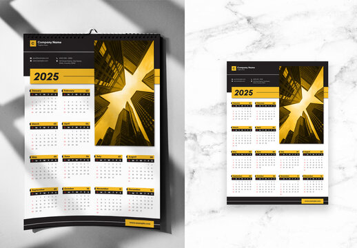 Black And Yellow Calendar