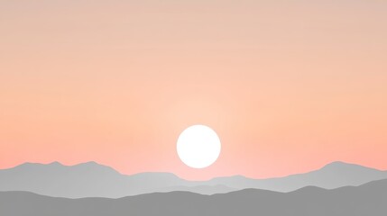 Fototapeta premium Serene Sunset Over Silhouetted Mountain Range