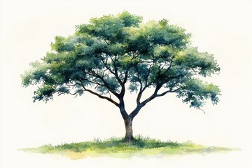 Fototapeta premium Lush Green Tree with Vibrant Foliage on Soft Background