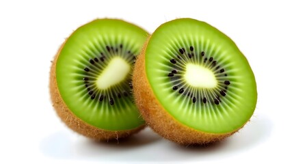 Fototapeta premium Juicy Kiwi Fruit Halves Bright Green Refreshing Food