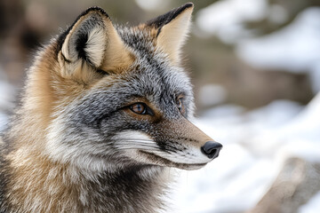 Fototapeta premium Cross fox crossing road