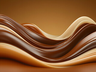 Swirling Chocolate 3D Abstract Background
