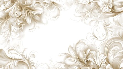 Elegant Cream Floral Frame Design Background