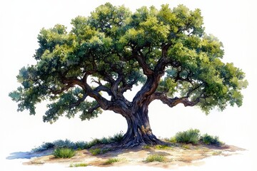 Majestic Green Tree with Lush Foliage and Sturdy Branches