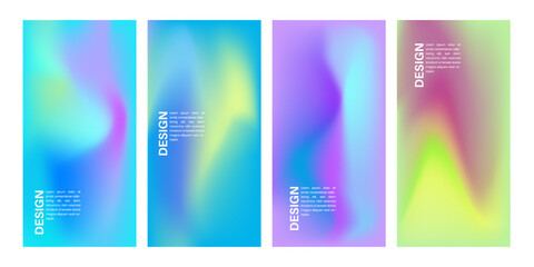 Abstract liquid backdrop with variations. Color blending and blurred fluid texture. Vibrant gradient mesh.