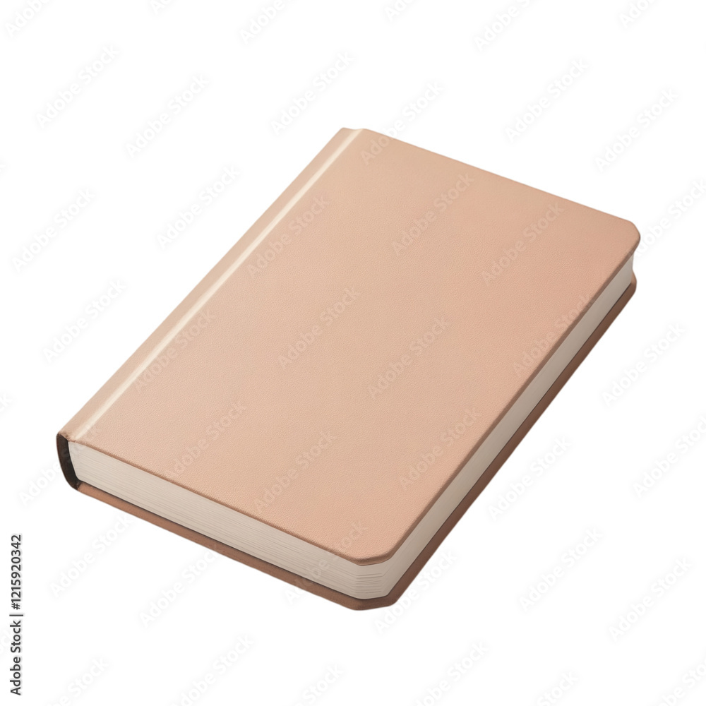Poster Clay-modeled notebook featuring rounded edges, soft hues, and a minimal design aesthetic. Isolated on a white background, not touching any edges.