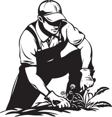 sketch of a gardener