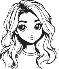 portrait of a girl cartoon