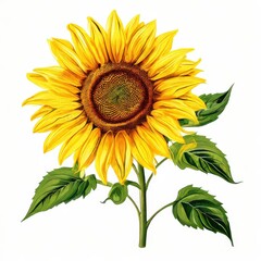 Obraz premium the AI Image Generator, Vivid Sunflower Bloom Illustration