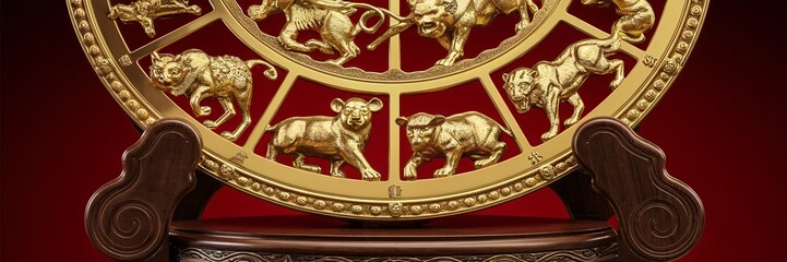Golden Zodiac Wheel.