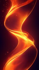 Digital technology yellow spiral flowing lines poster background