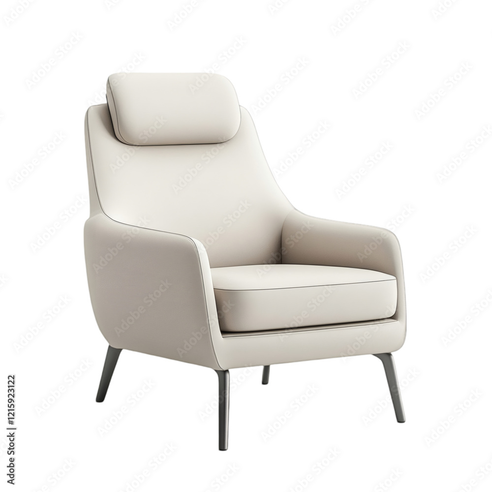 Poster clay-rendered study chair with clean edges, calming hues, and a sleek modern design. positioned on a