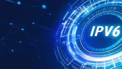 Obraz premium IPv6 address support local network internet technology concept.