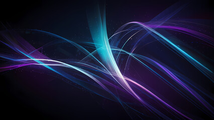 Glowing Light Trails on a Dark Futuristic Gradient
